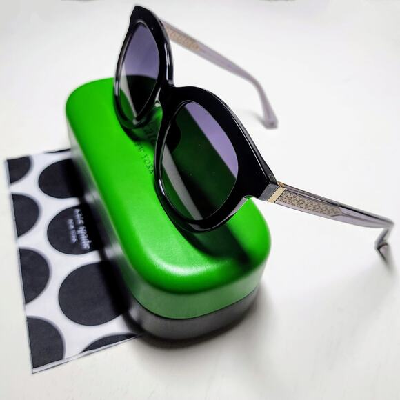 Kate Spade New York Lillian Sunglasses Butterfly Black Grey Gradient - Picture 12 of 13